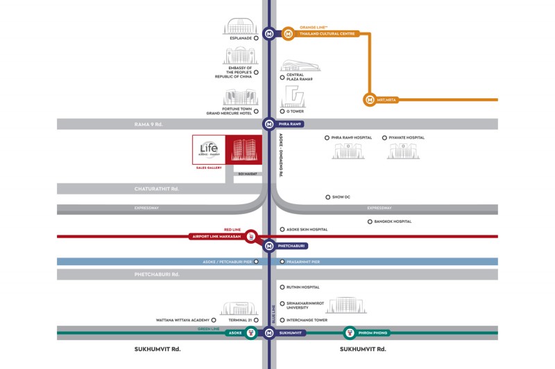 ขายคอนโดใกล้รถไฟฟ้า ย่าน ซอยศูนย์วิจัย เพชรบุรีตัดใหม่ พระรามเก้า อโศก-ดินแดง : ไลฟ์ อโศก-พระราม9 Life Asoke-Rama 9 : 40.16 ตร.เมตร