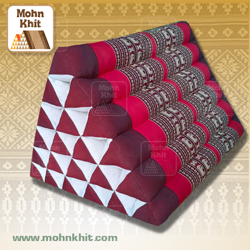 หมอนสามเหลี่ยม 21ช่องใหญ่ลายช้างไทย 60cmx80cmx50 cm // Big Triangle Thai Floor Cushions Traditional handmade 21 holes.