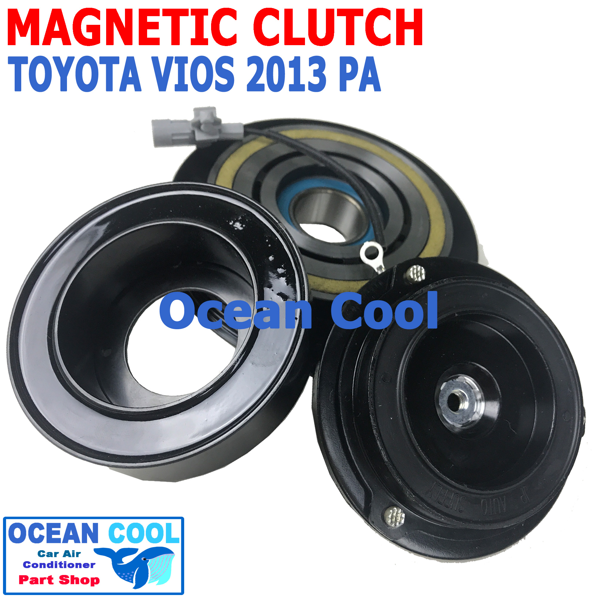 คลัชคอมแอร์ โตโยต้า วีออส 2013 - 2015 PA MGC0051 Magnetic Clutch toyota vios ชุดหน้าคลัชคอมแอร์ สำหรับคอม 10PA อะไหล่ แอร์ รถยนต์ ลูกปืนมู่เล่ NSK แท้