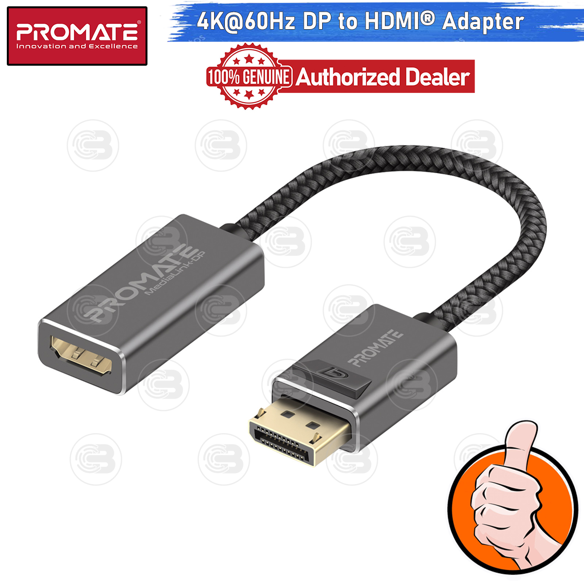 [CoolBlasterThai] PROMATE DisplayPort to HDMI Adapter 4K@60Hz (MediaLink-DP) (2Y Warranty)