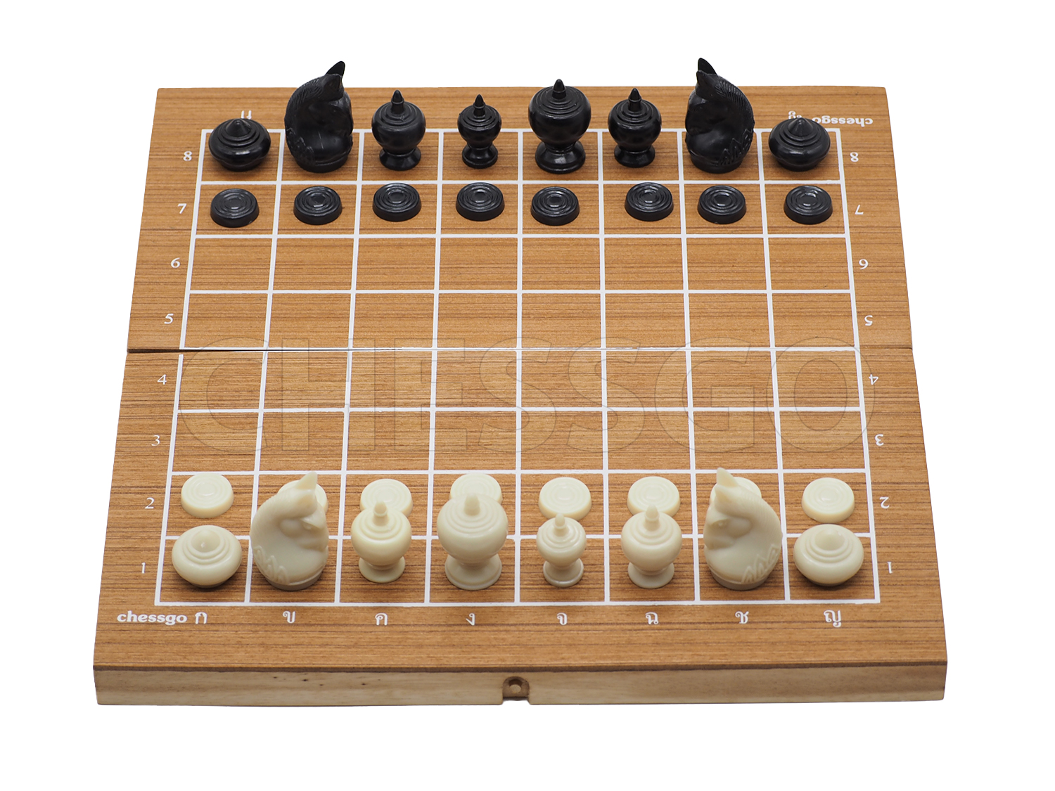 ชุดหมากรุกไทย(กระดานไม้พับ+ตัวพลาสติกbermuda)