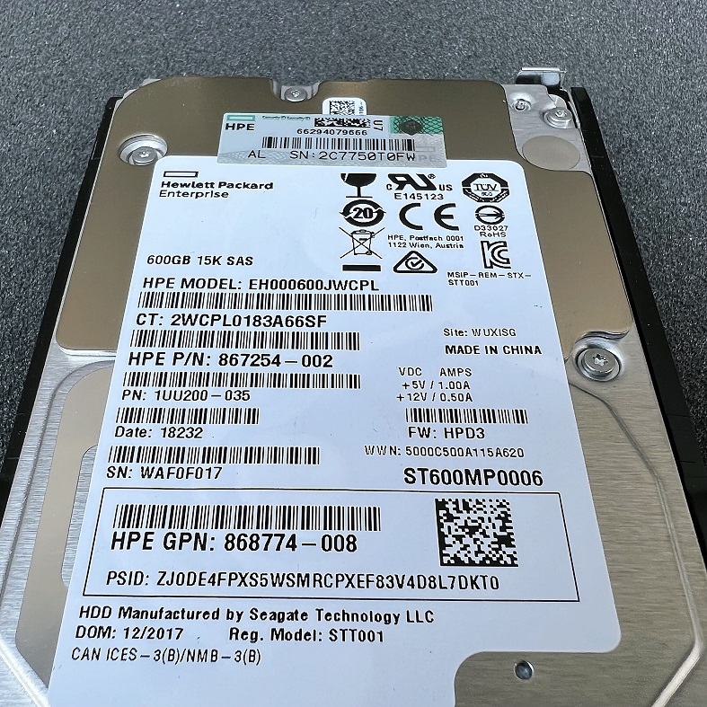 HP 870794-001 [TorCompTH Thailand] HP 600GB 15K 12G 2.5IN SAS HDD for G8 G9 G10