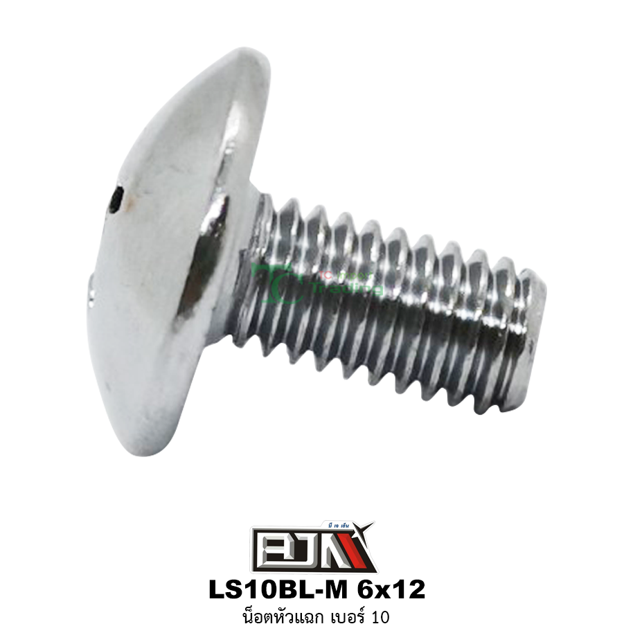 LS10BL-M 6x12 น็อตหัวแฉก เบอร์10 ( 1 ถุงมี 50 ตัว )