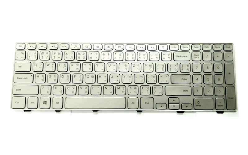Keyboard Dell Inspiron 7537, คีย์บอร์ด มีไฟ Backlit Dell Inspiron 7537 แป้นพิมพ์ Thai/Eng 6P2FW ของแท้รับประกันศูนย์ Dell Thailand On-site Service
