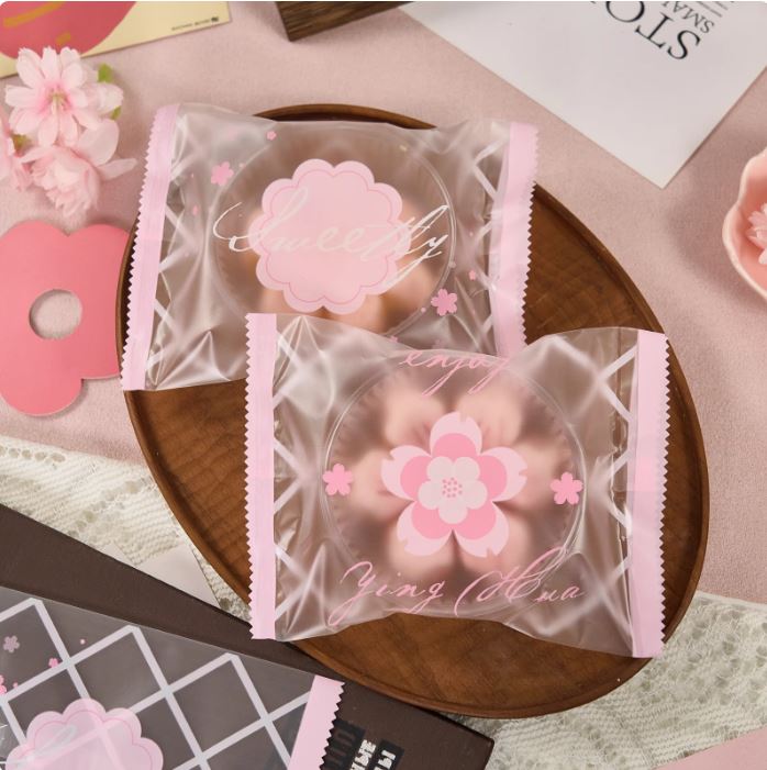 ถุงซีลลาย Sweet blossom ถุงใส่ขนม ถุงใส่คุกกี้ ขนาด 15*11 cm (แพค 100 ใบ)