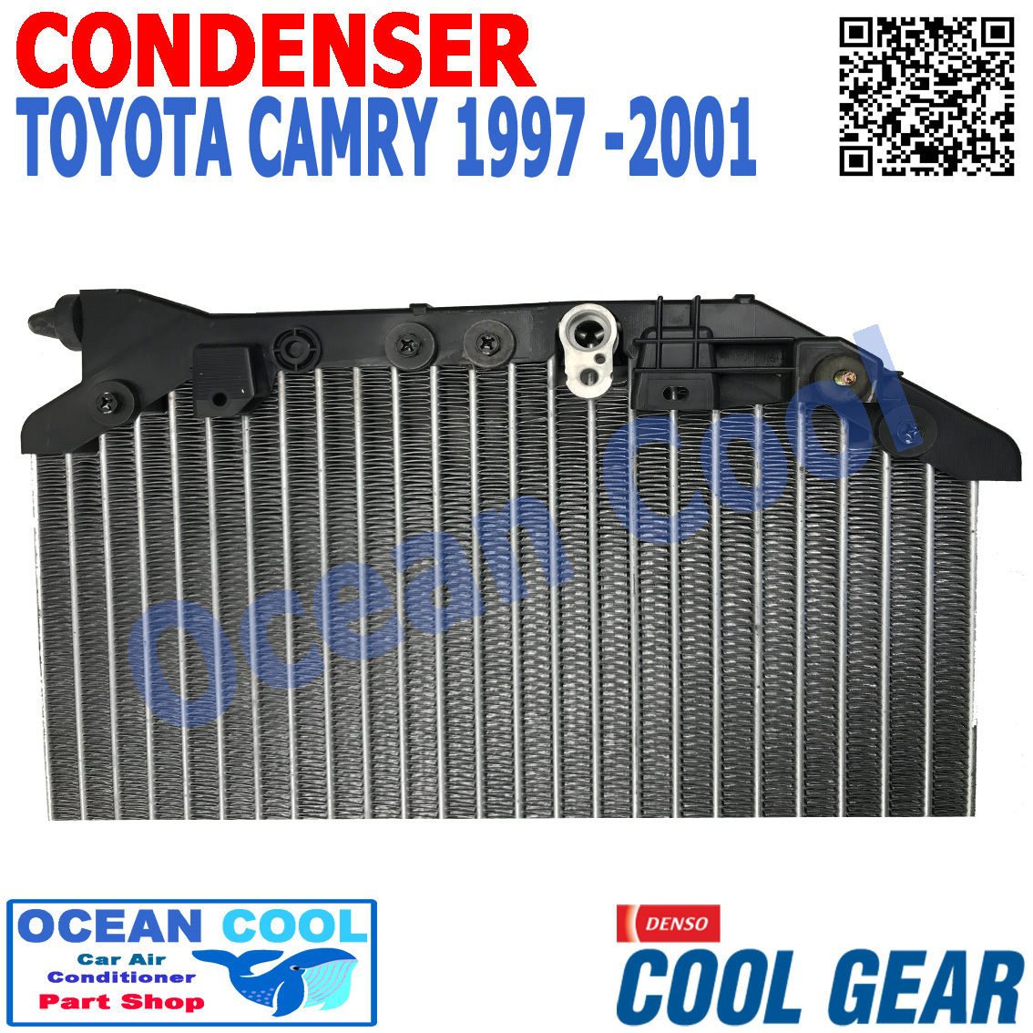 แผงแอร์ โตโยต้า แคมรี่ 1997 - 2002 รหัสสินค้า TG446700-84404W DENSO COOL GEAR CD0053 CONDENSER TOYOTA CAMRY 1997 1998 1999 2000 2001 2002 คัมรี่ แคมรี่ คัมรี รังผึ้งแอร์ แผงรังผึ้ง แผงคอยล์ร้อน คอนเดนเซอร์ อะไหล่ แอร์ รถยนต์