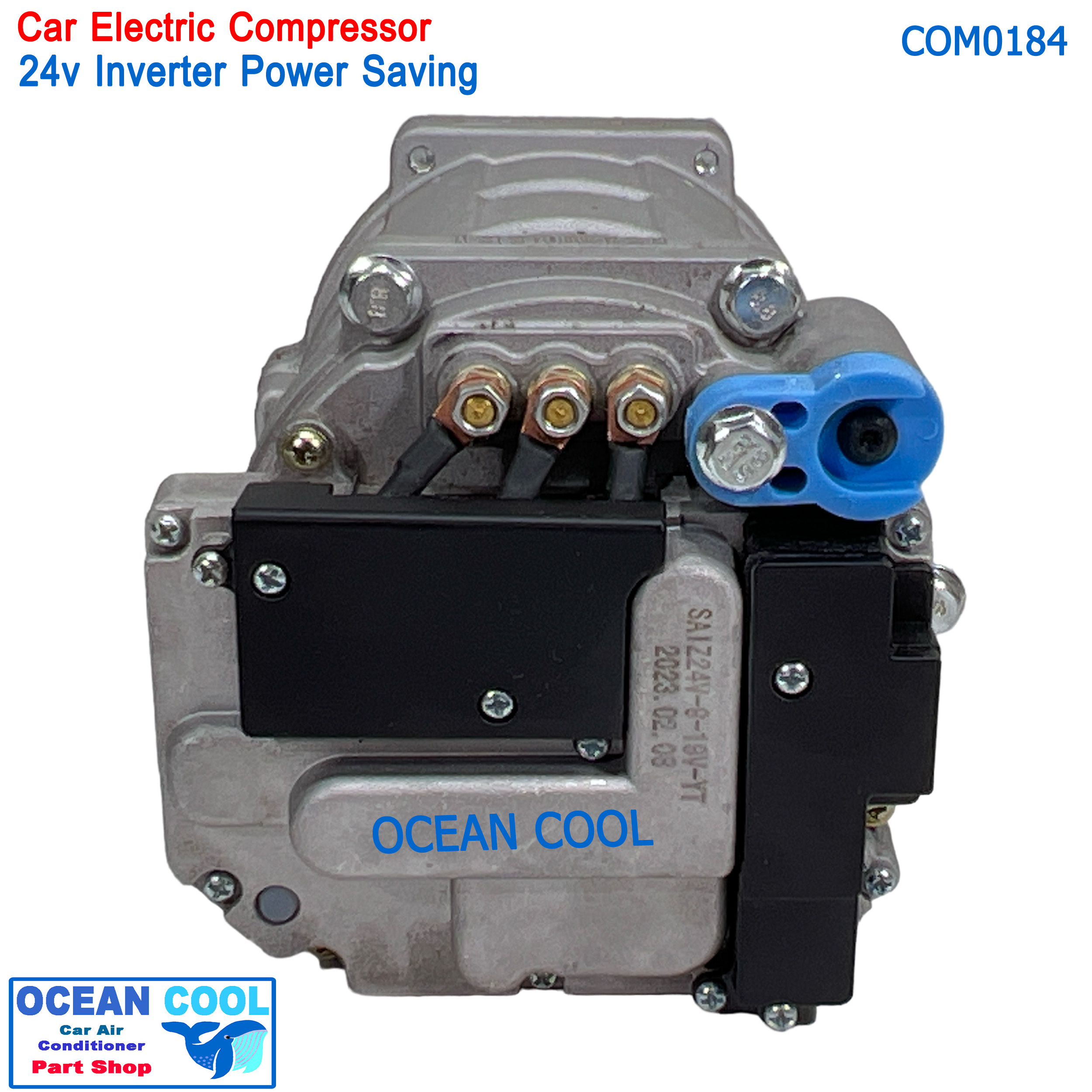 คอมเพรสเซอร์ ไฟฟ้า 24V อินเวอร์เตอร์ COM0184 มีช่องต่อ คุมความเร็วพัดลม ได้ Electical Compressor inverter 24v ปรับควมเร็วรอบ คอมได้ คอมไฟฟ้า คอมแอร์ไฟฟ้า