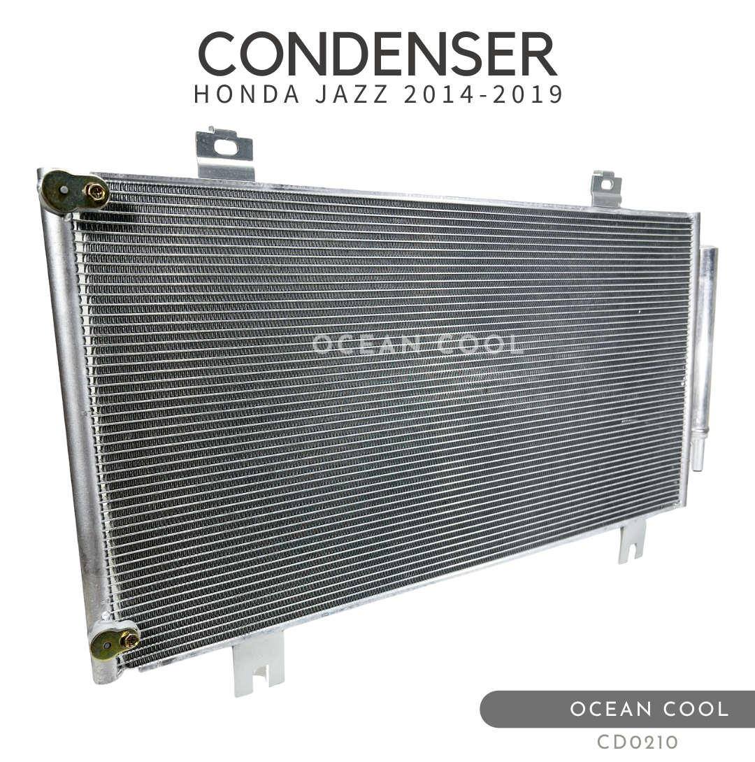 แผงแอร์ ฮอนด้า แจ๊ส ปี 2014 - 2019 พร้อมไดเออร์ CD0210 CONDENSER HONDA JAZZ GK ’14-’19 แผงรังผึ้งแอร์ แผงคอยล์ร้อน คอยล์ร้อน คอนเดนเซอร์