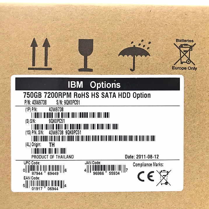 NEW, IBM 43W9738 / 43W9720 / FC4617 [TorCompTH Thailand - ขาย จำหน่าย ราคา] IBM 750GB 7.2K SATA 3.5IN FC4617 HDD for DS4200 1814-7VA