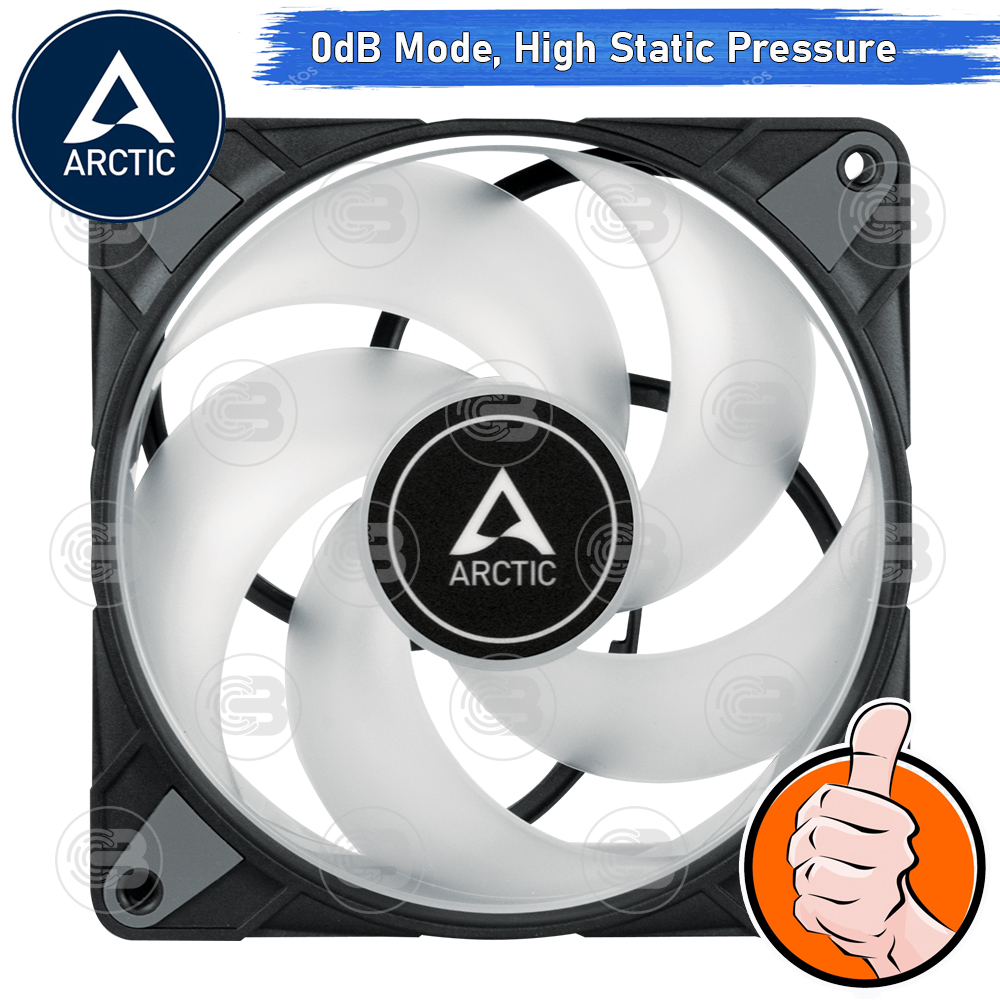 [CoolBlasterThai] ARCTIC P12 PWM PST A-RGB 0dB Black (size 120 mm.) PC Fan Case ประกัน 6 ปี