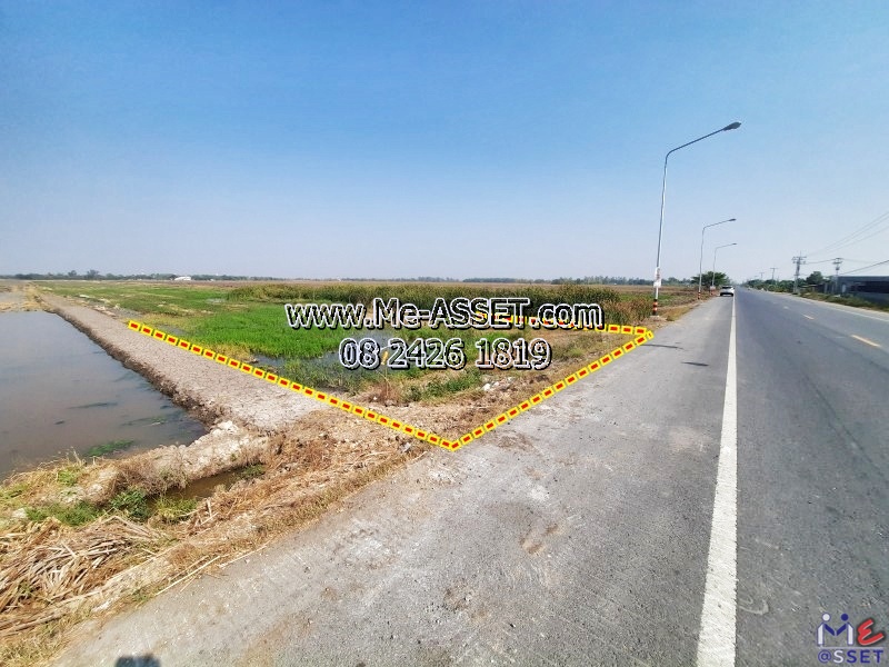 ขายที่ดินติดถนนคอนกรีต ย่าน คลองสิบ บึงทองหลาง ลำลูกกา ปทุมธานี : ใกล้วัดนาป่่าพง : 24-3-41 ไร่