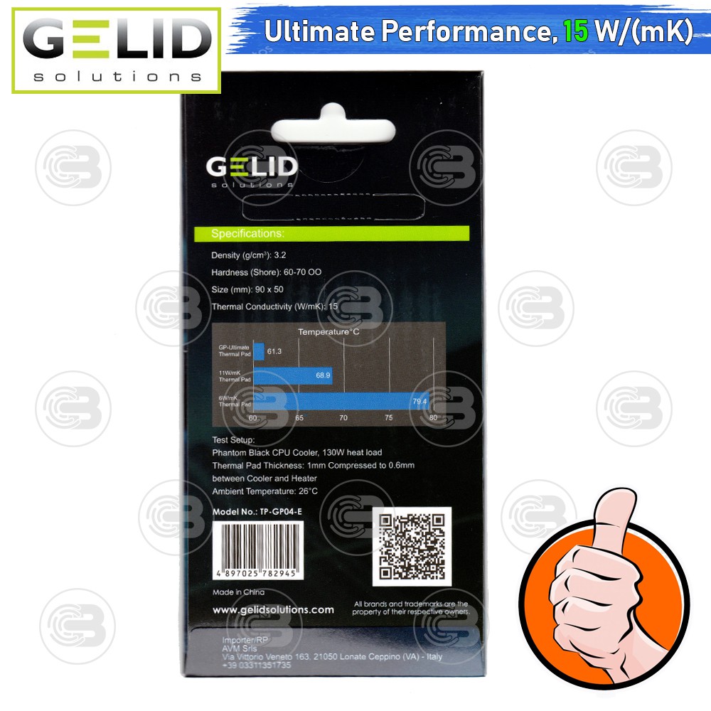 [CoolBlasterThai] GELID GP-ULTIMATE Thermal Pad 90x50x3.0 mm./15.0 W/mK (TP-GP04-E)