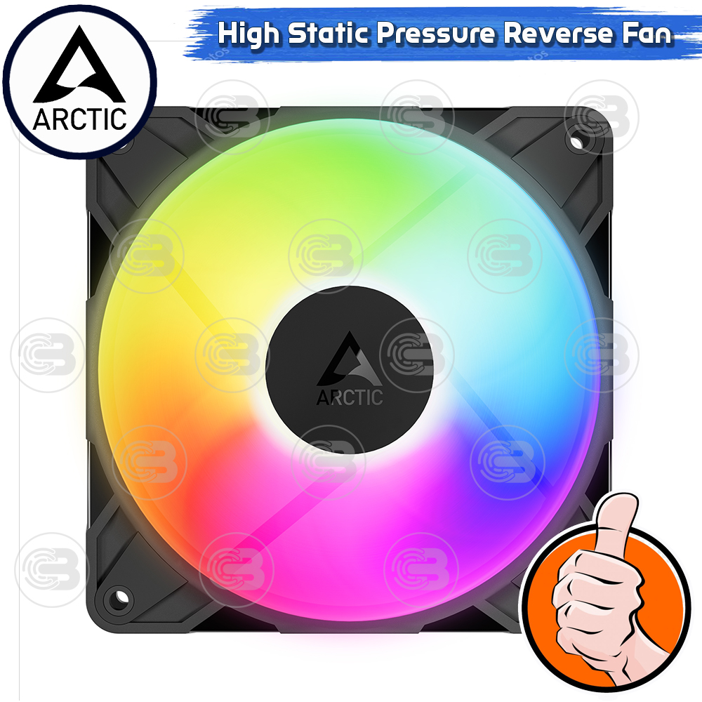 [CoolBlasterThai] ARCTIC P12 PRO REVERSE PST A-RGB BLACK (size 120 mm.) X3 Value Pack PC Fan Case ประกัน 6 ปี