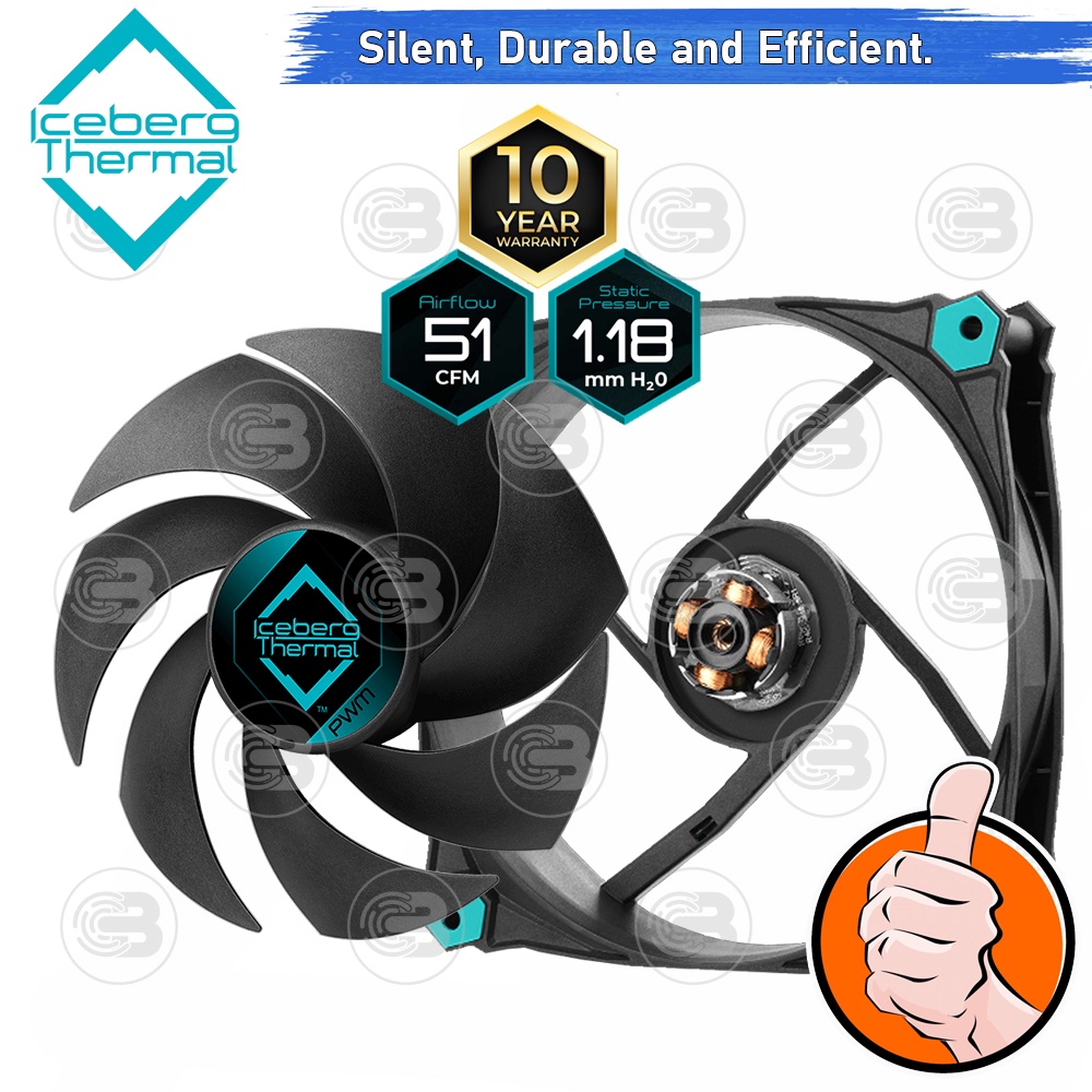 [CoolBlasterThai] Iceberg Thermal IceGALE Silent PWM 120 mm Fan Case 3-Pack ประกัน 10 ปี