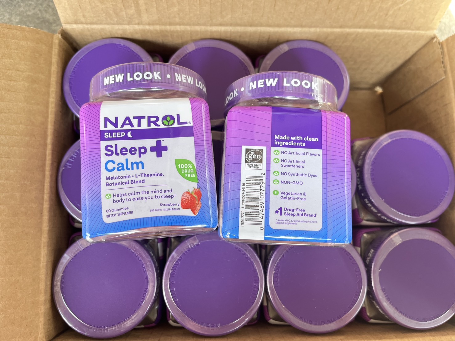 (1กระปุก) Natrol Sleep+ Calm, Melatonin 6mg. and L-Theanine, with Botancial Blend, 100% Drug-Free Sleep Aid Gummies, Gummy, 60 Count เมลาโทนิน 6mg.