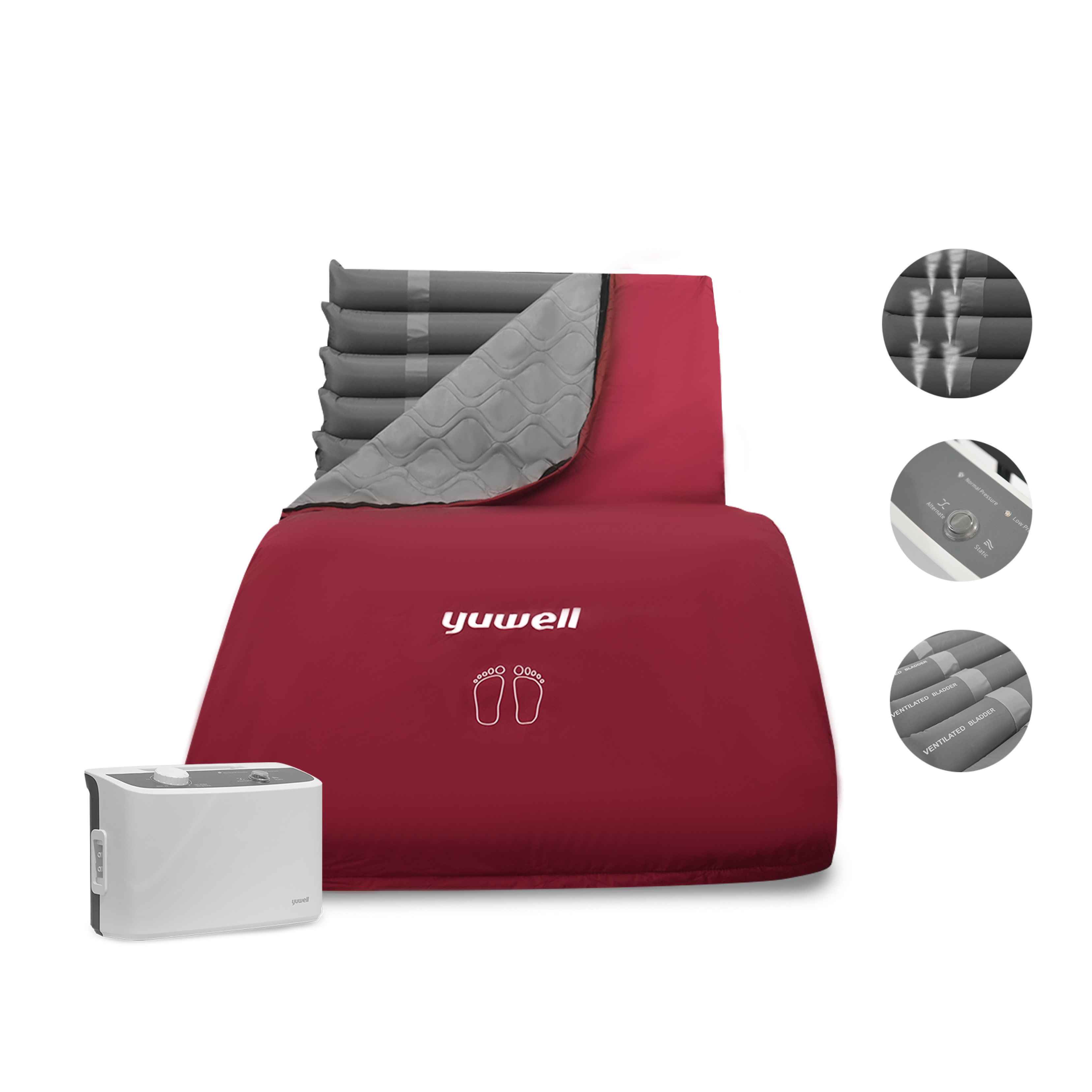 ที่นอนลมป้องกันแผลกดทับ Alternate/Static มีรูระบายอากาศไมโคร ยี่ห้อ Yuyue รุ่น M5-B ประกันศูนย์ไทย 2 ปี