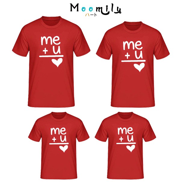 เสื้อคู่ มีถึง ไซส์ใหญ่ เด็ก-4xl 5xl เสื้อครอบครัวสีแดง เสื้อท่องเที่ยว เสื้อทีม พ่อแม่ลูก สมการความรัก