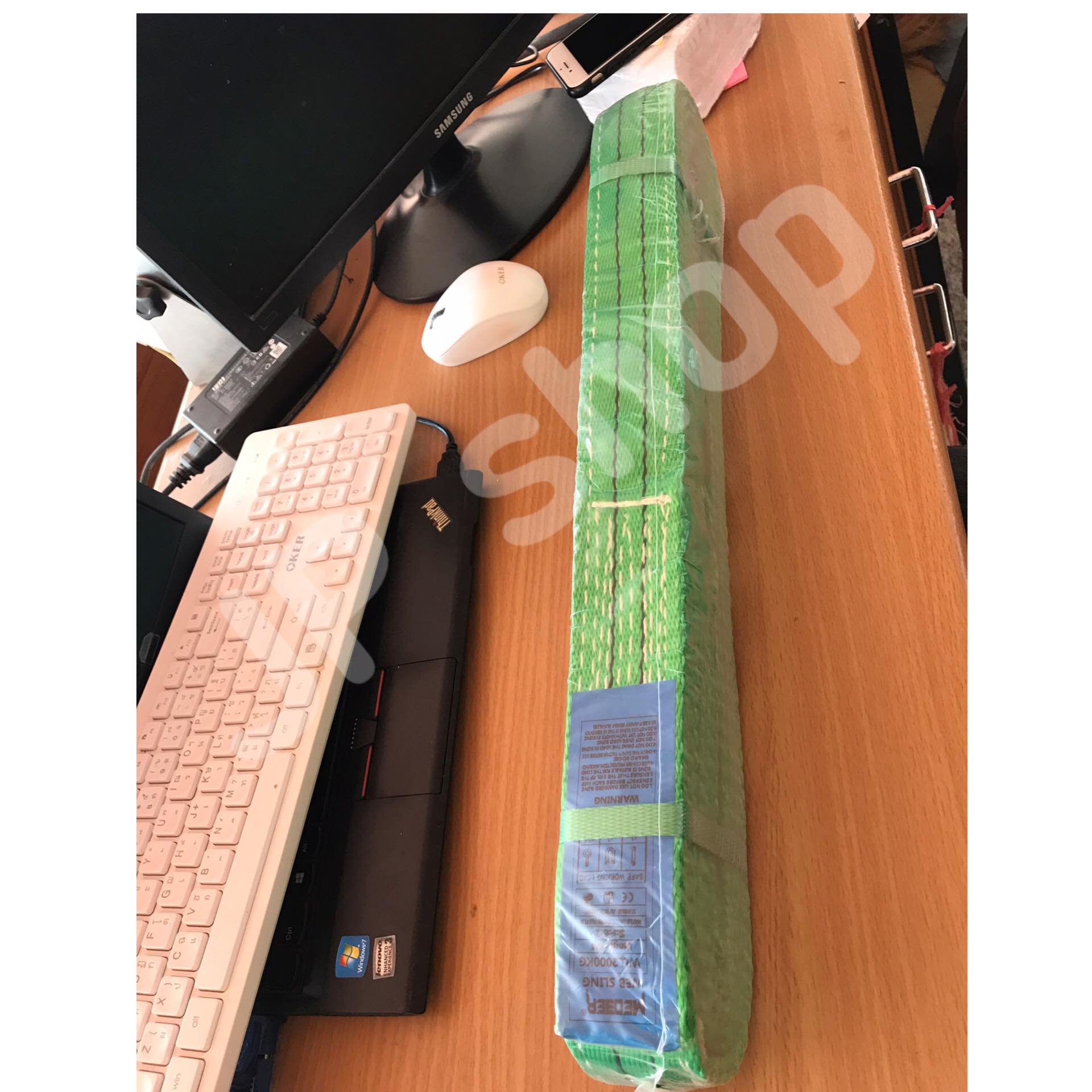 สายพานยกของขนาด 5 เมตร สีเขียว หนา ทนทาน แข็งแรง สายสลิง ยกรถเครน สายยกของ อุปกรณ์ยกของหนักสลิงแบนแขวน สายลาก กว้าง 2 นิ้ว ยาว 5 เมตร ยกได้ 2 ตัน #004900