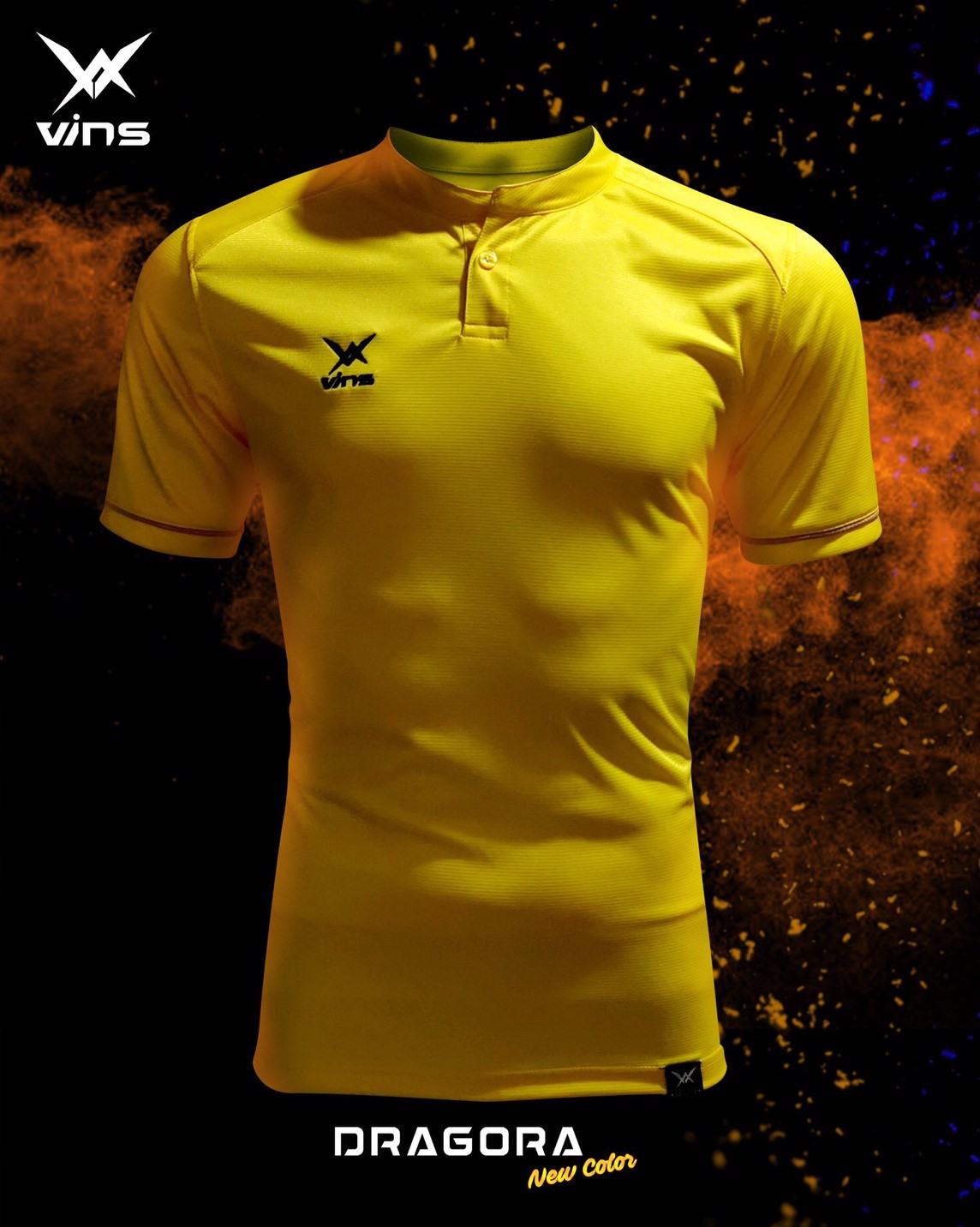 VA1903-YN เสื้อกีฬาคอจีน สีเหลือง รุ่น DRAGORA