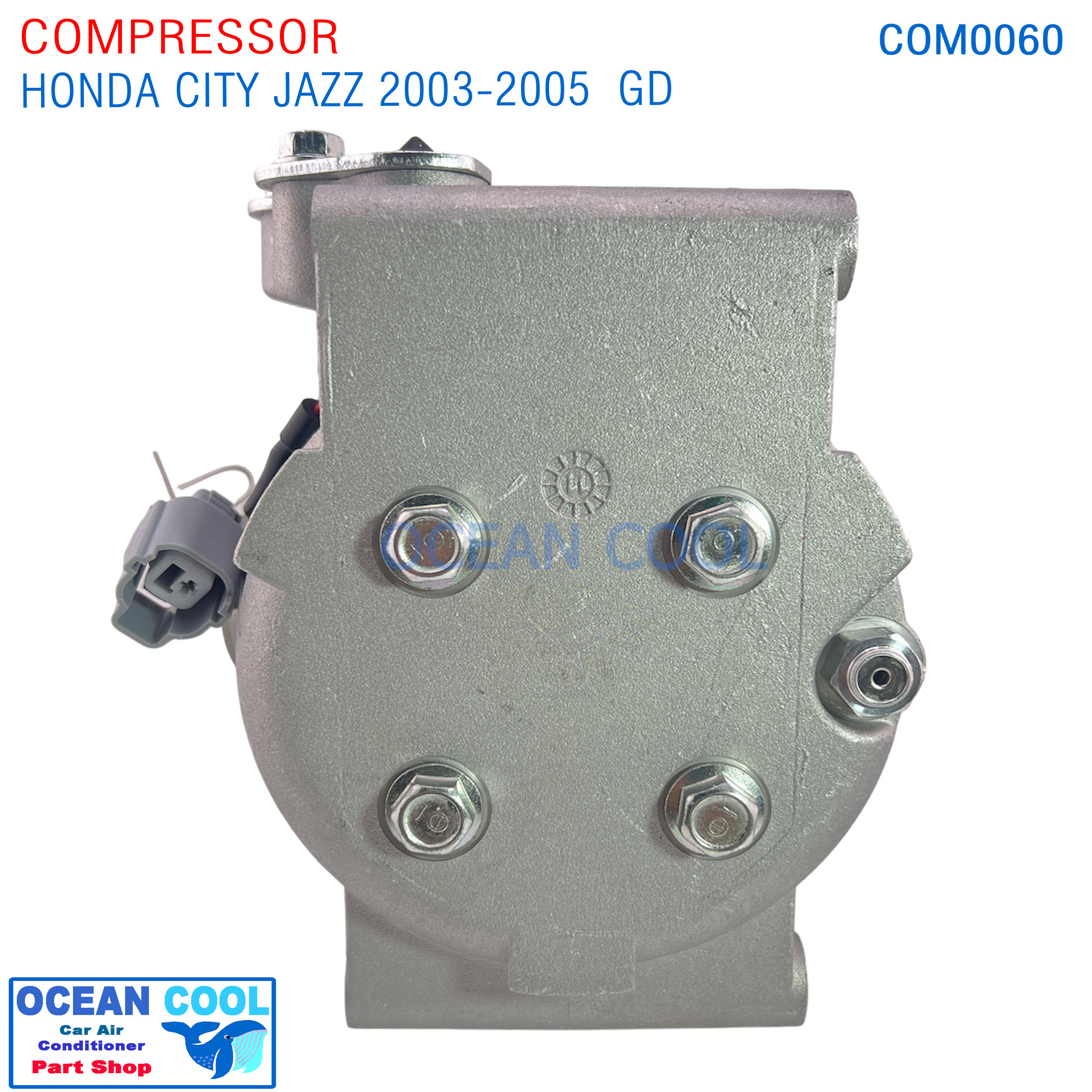 คอมเพรสเซอร์ ฮอนด้า ซิตี้ , แจ๊ส 2003 - 2005 COM0060 AC Compressor FOR Honda City , Jazz GD คอมแอร์รถยนต์ คอมเพลสเซอร์ คอม เเจ๊ส