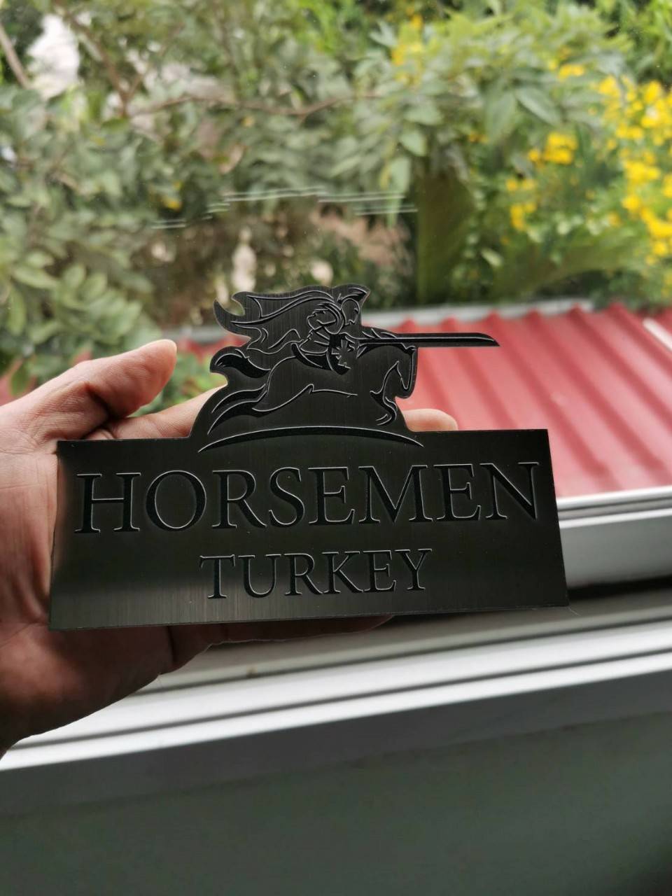 งานป้ายสแตนเลสพิมพ์สกรีน HORSEMEN TURKEY