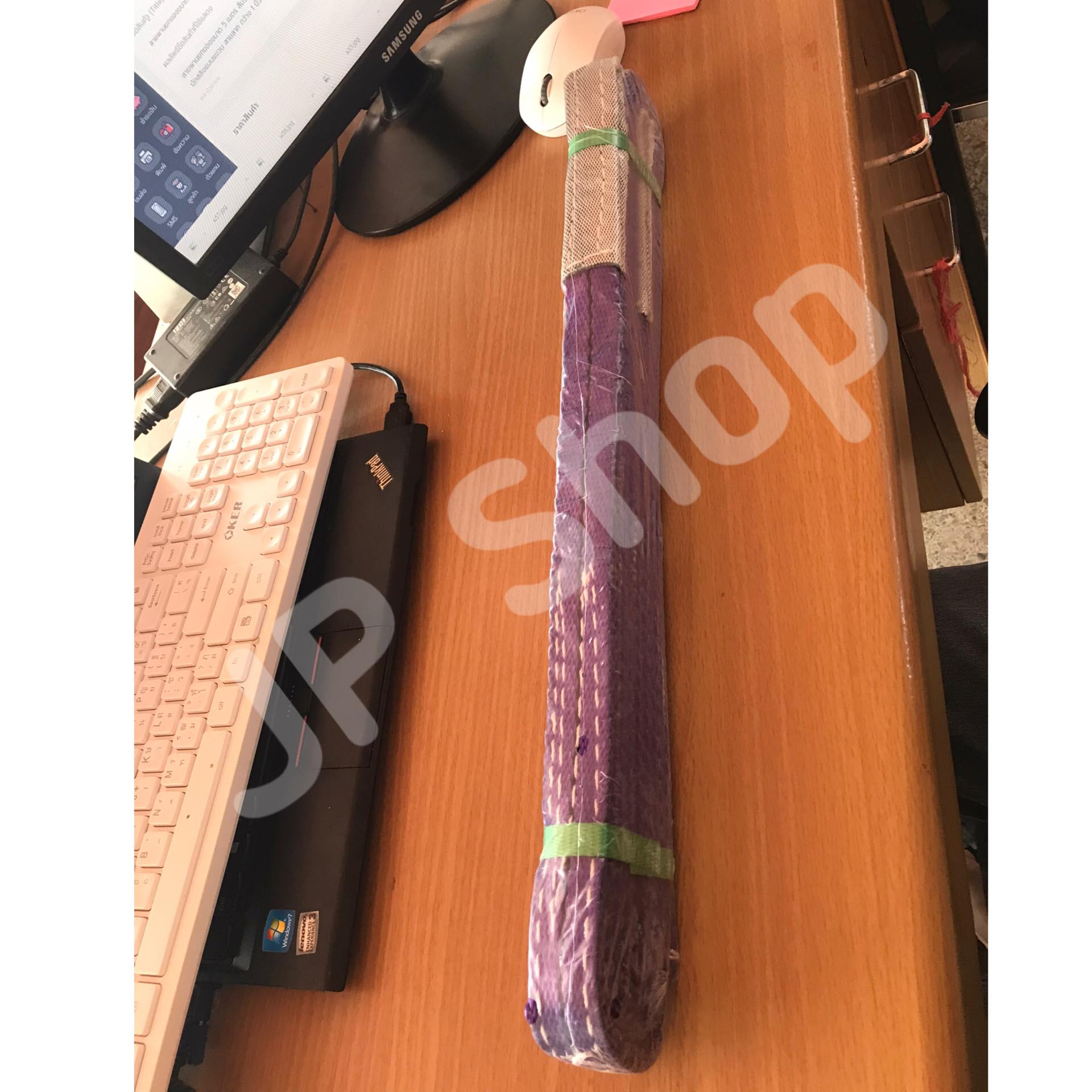 สายพานยกของขนาด 4 เมตร สีม่วง หนา ทนทาน แข็งแรง สายสลิง ยกรถเครน สายยกของ อุปกรณ์ยกของหนักสลิงแบนแขวน สายลาก กว้าง 1 นิ้ว ยาว 4 เมตร ยกได้ 1 ตัน #002900