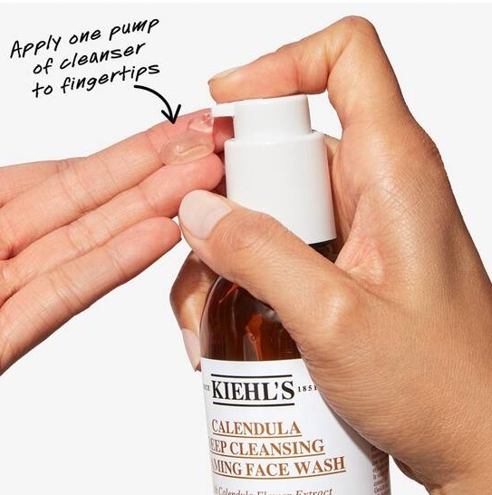 Kiehl's Calendula Deep Cleansing Foaming Face Wash 230ml. เจลล้างหน้าสูตรอ่อนโยน สำหรับผิวธรรมดา-ผิวมัน (1ขวด)