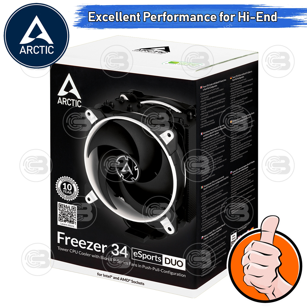 [CoolBlasterThai] Arctic Freezer 34 eSports DUO Tower CPU Cooler (WHITE) (LGA1851/AM5 Ready)