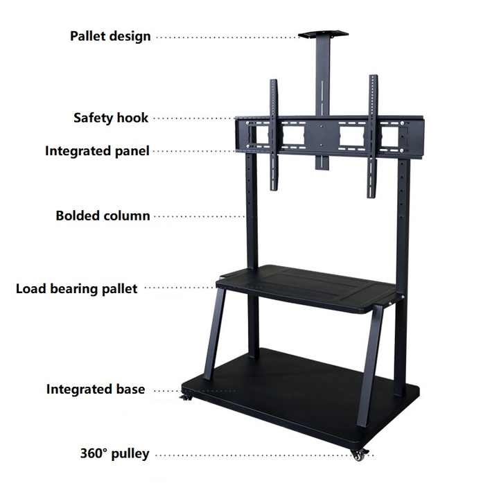 PPS-55100 Heavy-Duty ขาตั้งทีวี, ขาตั้งจอ 60"- 100" [ไม่ก้ม-เงย] for Interactive Signage, Max VESA 1000x600 mm., weight capacity 120 Kg.