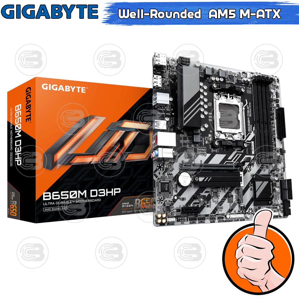 [CoolBlasterThai] GIGABYTE MAINBOARD B650M D3HP REV 1.2 AMD SOCKET AM5 DDR5 MICRO-ATX ประกัน 3 ปี