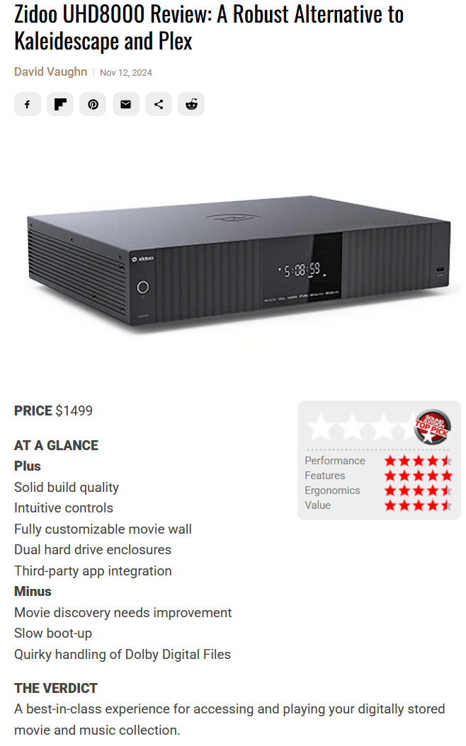 Zidoo UHD8000