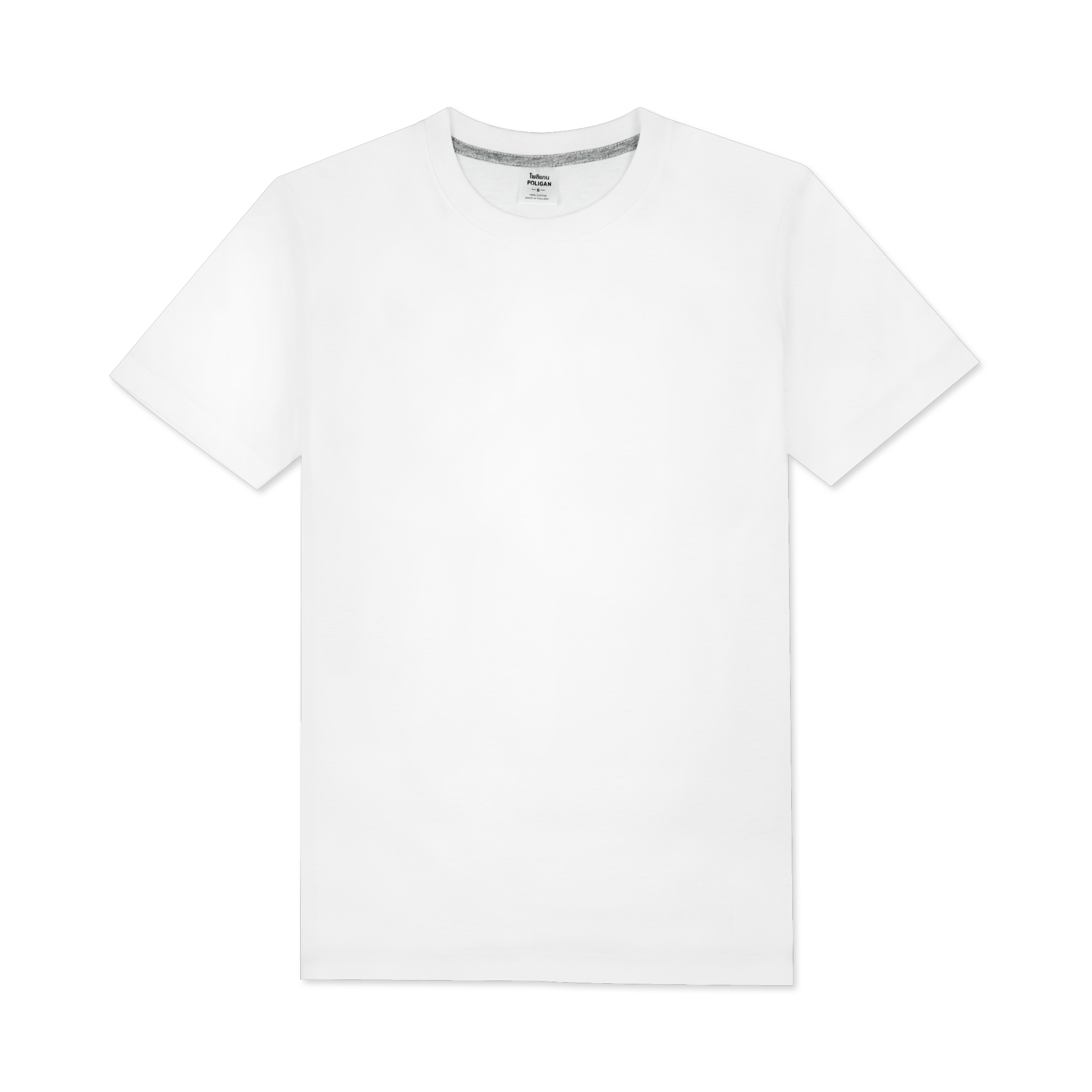 T-Shirt เสื้อยืด คอกลม-คอวี แต่งกุ๊นคอ COTTON100% สีขาว ** ราคานี้ ขั้นต่ำ 10 ตัวขึ้นไป
