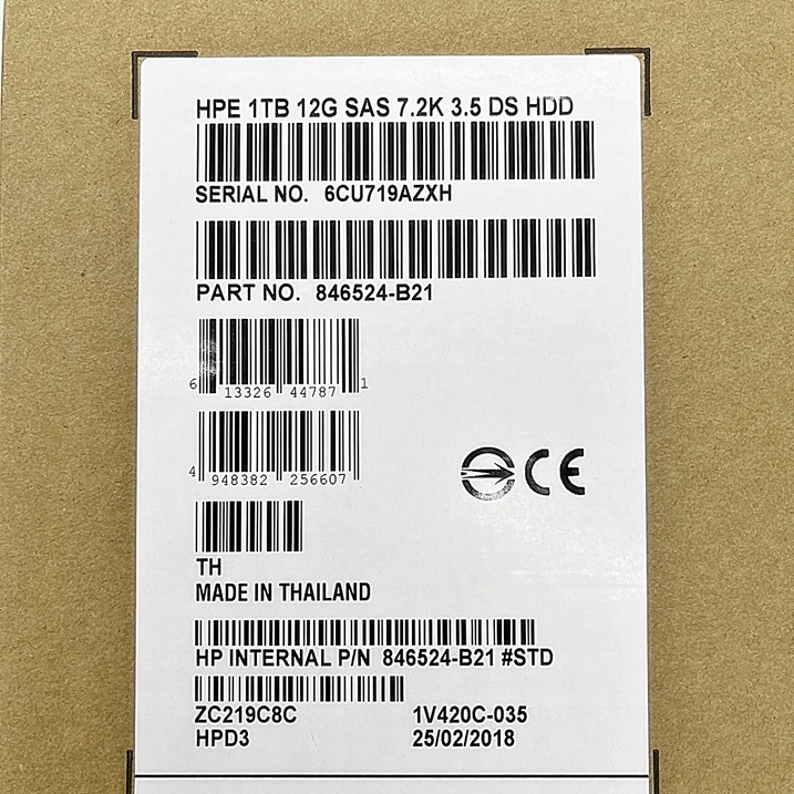 HP 846524-B21 846612-001 [TorCompTH Thailand - ขาย จำหน่าย ราคา] HP 1TB 7.2K 12G 3.5IN SAS HDD for HP G8-G10