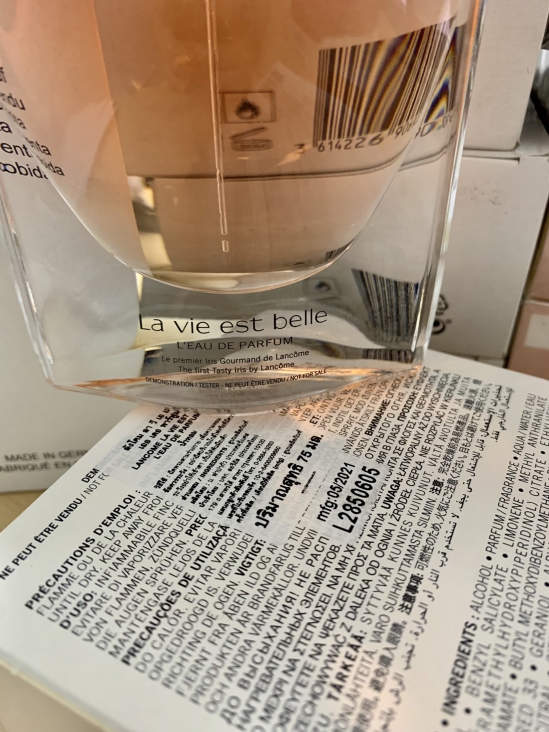 Lancome La Vie Est Belle Eau De Parfum 75ml. กล่อง/Tester น้ำหอม ของแท้ กล่องเทสเตอร์