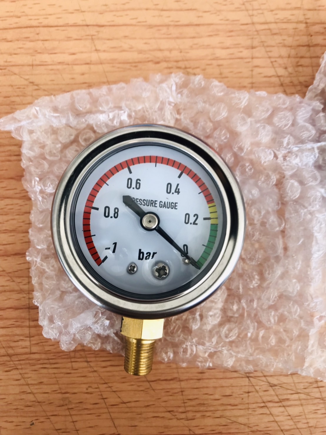 เกจวัดแรงดัน (Pressure Gauge) แบบหน้าปัดกลม 0-1 bar