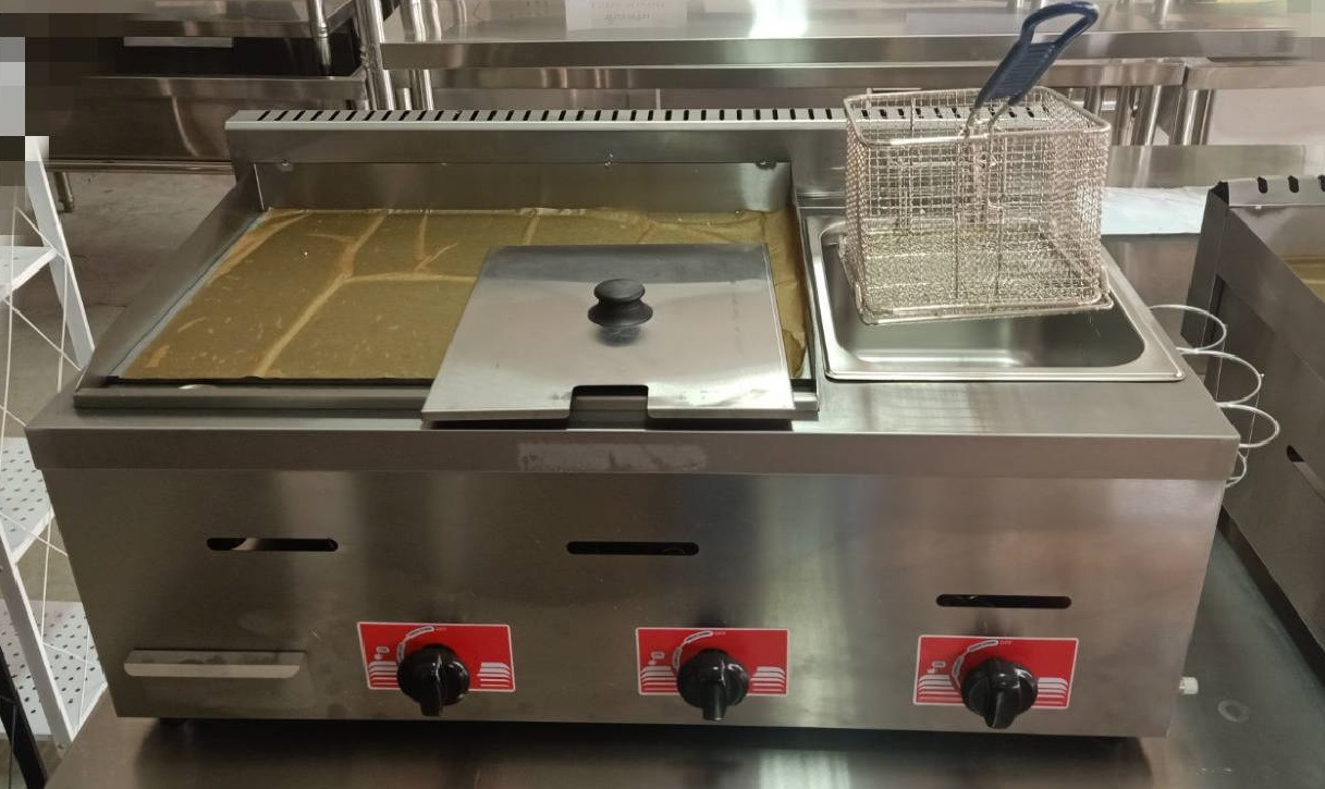 เตาสเต็ก+เตาทอดสแตนเลสระบบแก็ส(LPG) รุ่น : GH-710