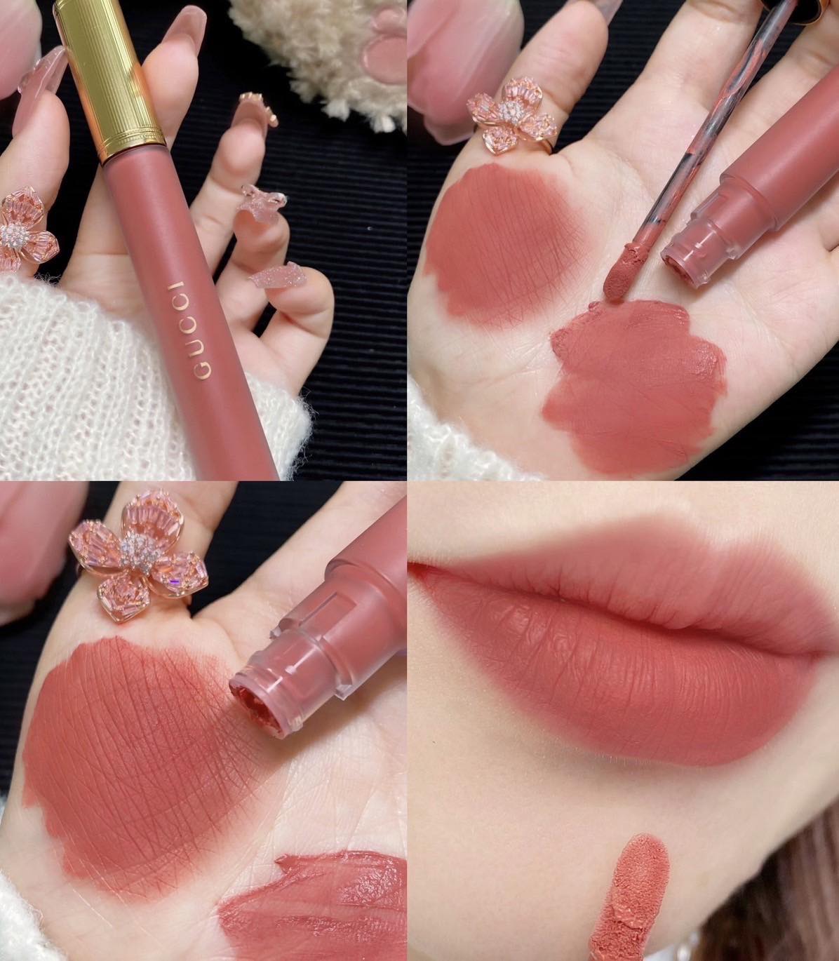 Gucci Lipstick Rouge A Levres Liquid Mat Lip Colour 6.5ml. สี 208 They Met in Argentina ลิปแมทกำมะหยี่ เนื้อลิควิด