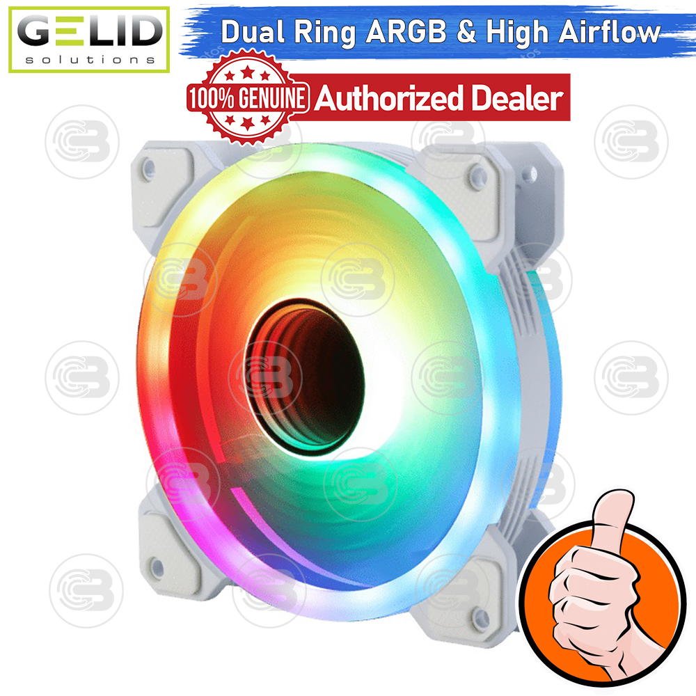 [CoolBlasterThai] GELID STELLA Infinity White High Performance 120mm Infinite Mirror Dual Ring A-RGB Fan Case ประกัน 3 ปี (FN-STELLA-03-W)