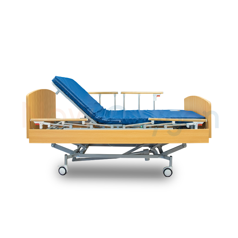 เตียงผู้สูงอายุไฟฟ้า แบบไม้ 4 ฟังก์ชัน A-007 มีแบตเตอรี่ในตัว เพิ่มความสะดวกและความปลอดภัยในการลุกนั่ง รับประกันศูนย์ไทย 6 ปี