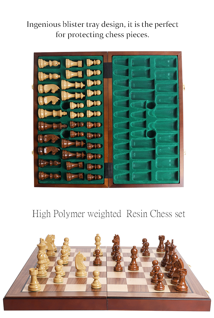 ชุดหมากรุกสากลไม้ German Knight Staunton Wooden Chess Set 3