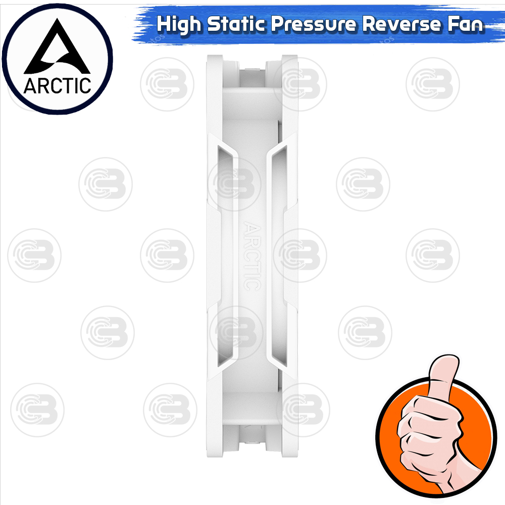[CoolBlasterThai] ARCTIC P12 PRO REVERSE PST A-RGB WHITE (size 120 mm.) X3 Value Pack PC Fan Case ประกัน 6 ปี