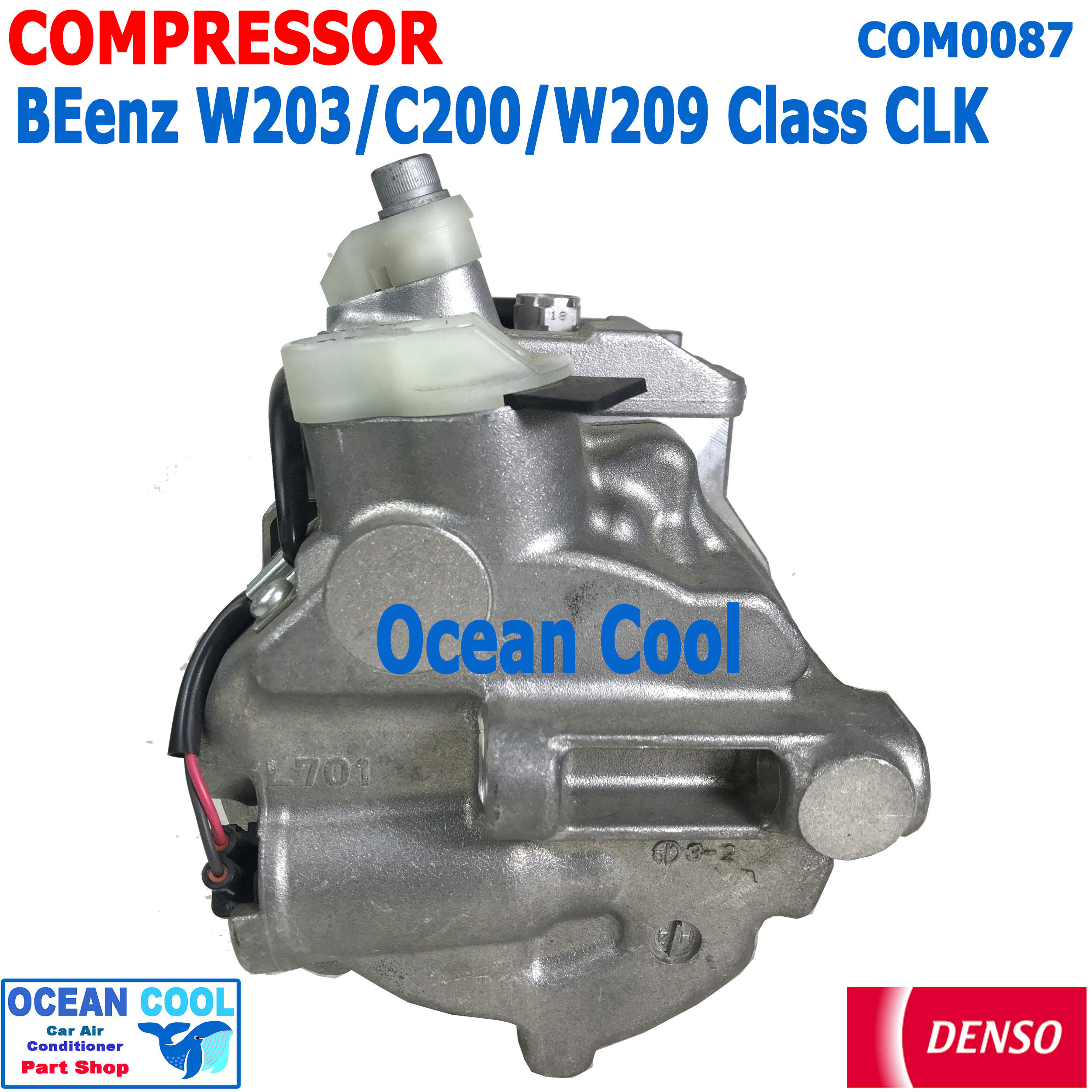 คอมเพรสเซอร์ เบ็นซ์ C-200, W203, W211, W220, E220, S280 COM0087 COMPRESSOR BENZ 7SEU17C DENSO แท้ 447150-2783 คอมแอร์ รถยนต์ 6PK