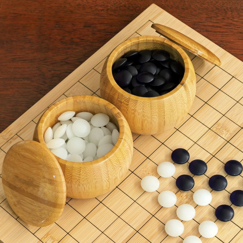 ชุดหมากล้อมไม้Torreya19เส้น(กระดาน3cm/เม็ดหินyunzi/โถไม้yellow spruce)