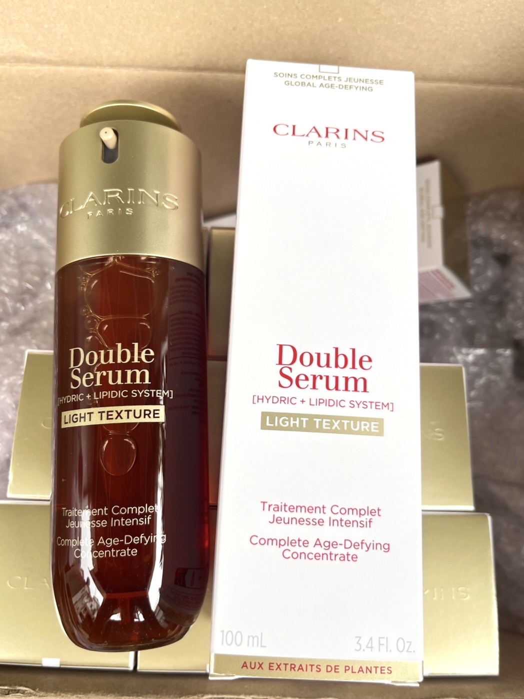 Clarins Double Serum Light Texture 100ml. กล่องเทสเตอร์ เซรั่มรุ่นใหม่ 2025 สูตรไลท์