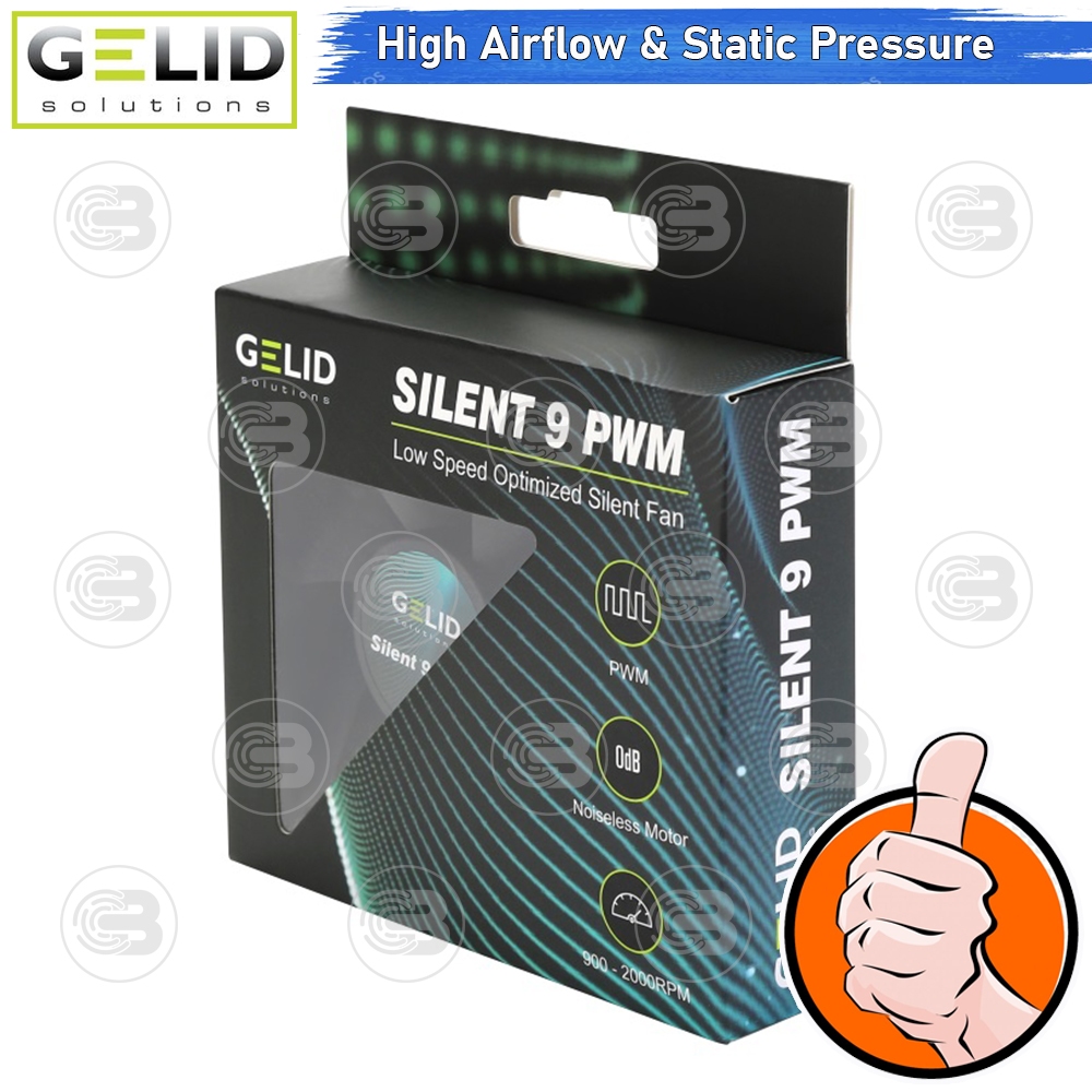 [CoolBlasterThai] GELID Silent 9 PWM Black PC Fan Case size 90 mm. ประกัน 3 ปี (FN-PX09-21)