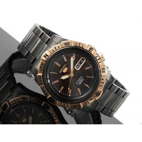 Seiko 5 Sports Automatic นาฬิกาข้อมือผู้ชาย สายสแตนเลส รุ่น SRP148 - สีดำ