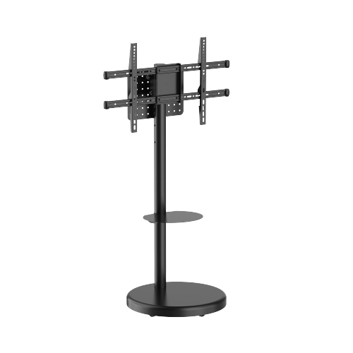 "Stand by You XL" (Matte Black) ขาตั้งทีวี 37-86 นิ้ว Heavy-Duty Mobile TV Floor Stand with shelve, Max VESA 600x400mm., Weight Capacity 50 Kg.(*ไม่รวมจอ)
