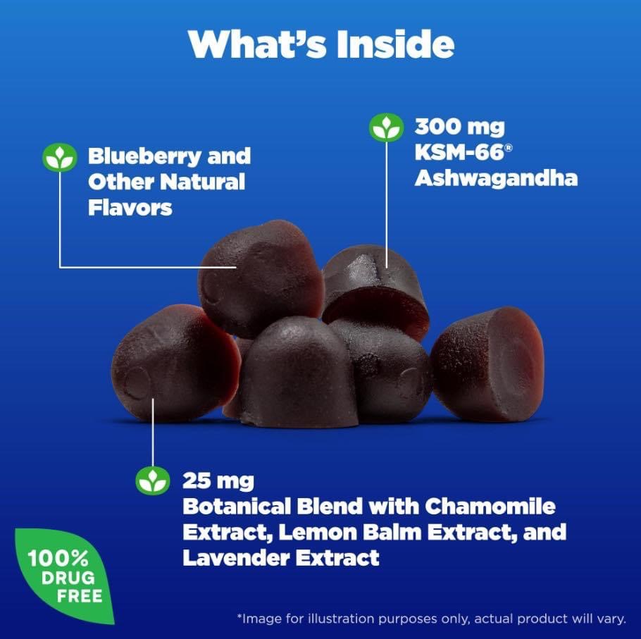 Natrol Soothing Night Blue berry Gummies Without Melatonin บรรจุ 50 ชิ้น ลดความเครียดก่อนนอน, นอนหลับดีขึ้น