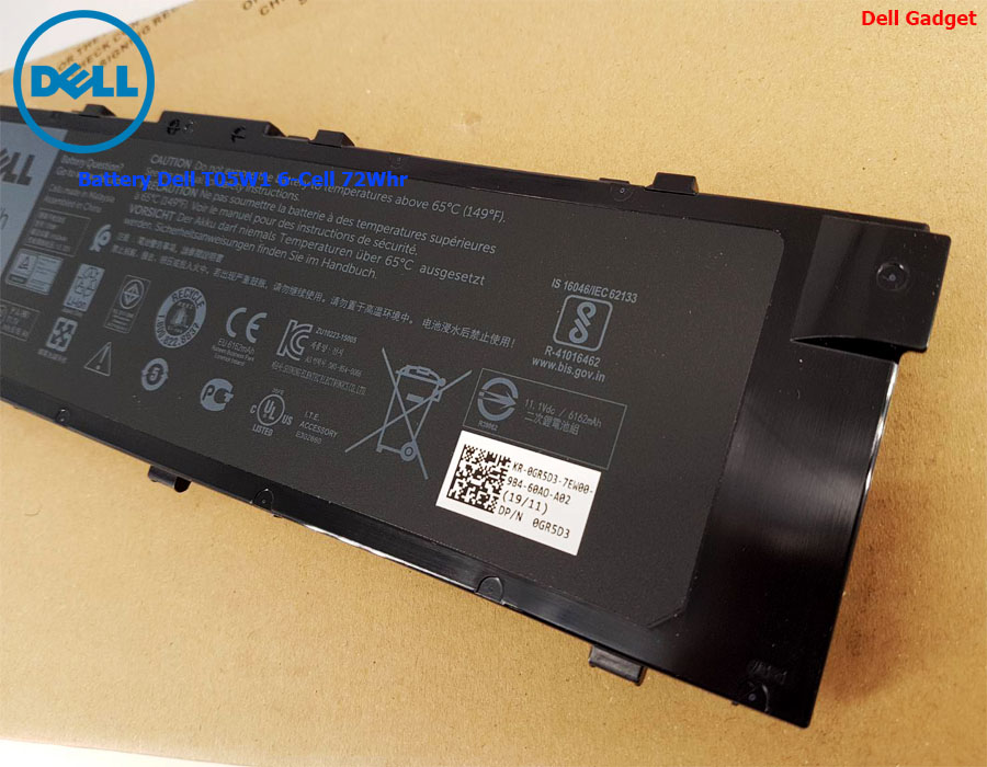 Battery Dell Precision 15 รุ่น 7510, 7520, 6-Cell, 72Whr แบตเตอรี่ T05W1 ของแท้รับประกันศูนย์ Dell Thailand On-site Service