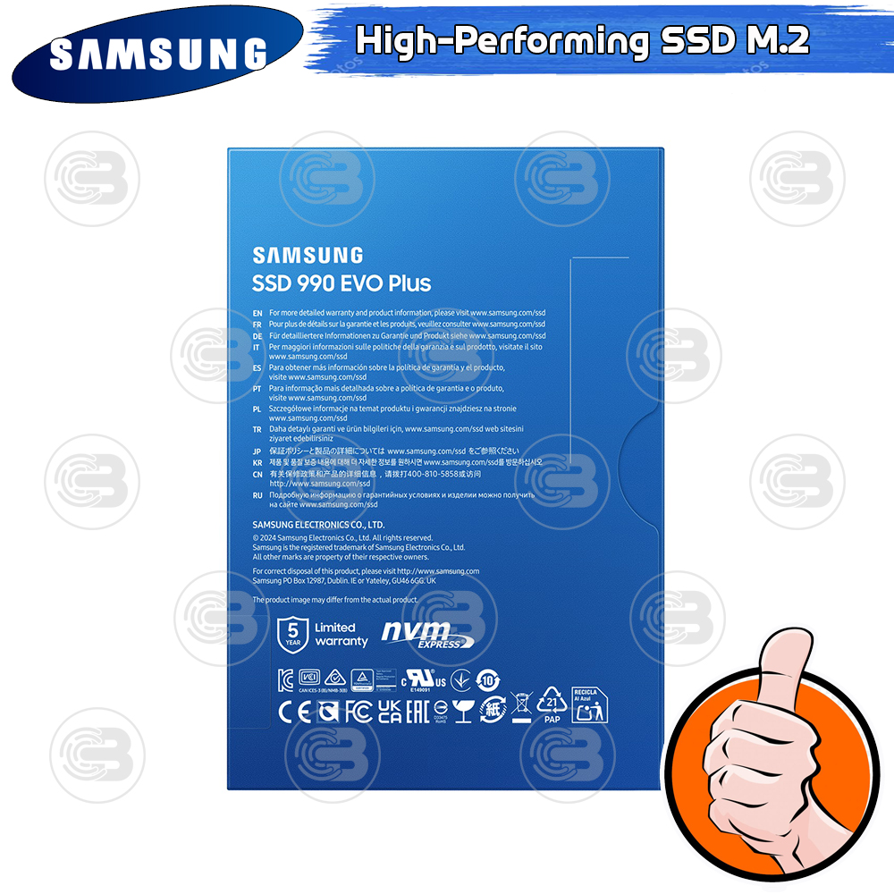 [CoolBlasterThai] SAMSUNG 990 EVO Plus NVMe M.2 SSD PCIe Gen 4.0 1TB ประกัน 5 ปี (MZ-V9S1T0BW)
